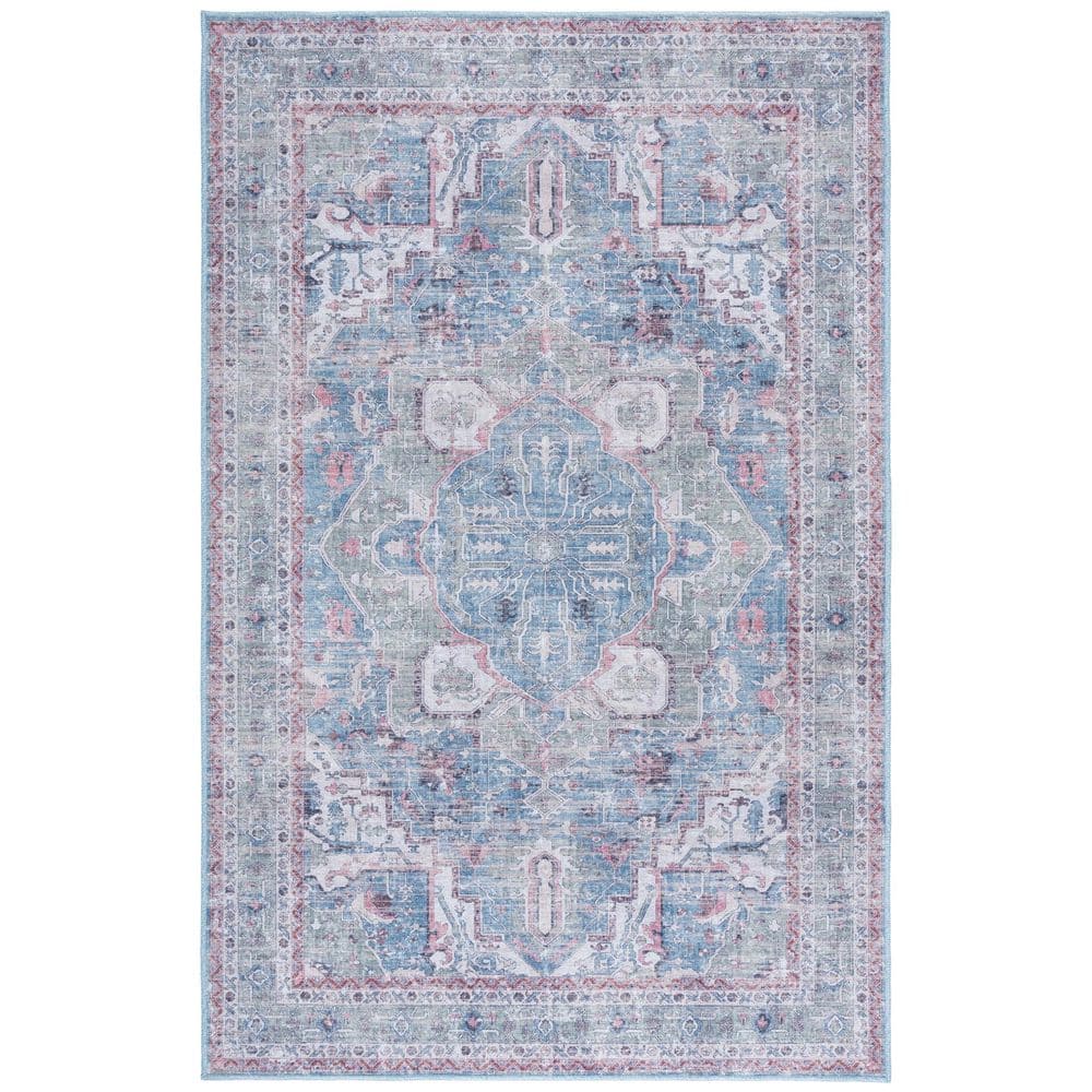 Vintage Heriz Green/Blue 5 ft. x 8 ft. Machine Washable Ornate Distressed Medallion Area Rug price history on PriceWatchPro
