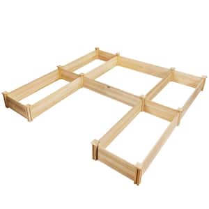 92.5 in. x 95 in. x 11 in. Natural Wood Planters Elevated Garden Bed