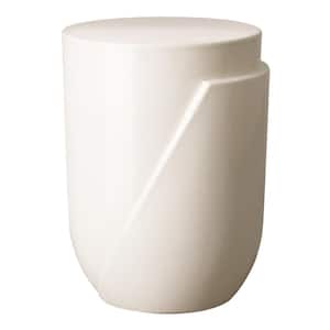 Accel White Round Ceramic Garden Stool