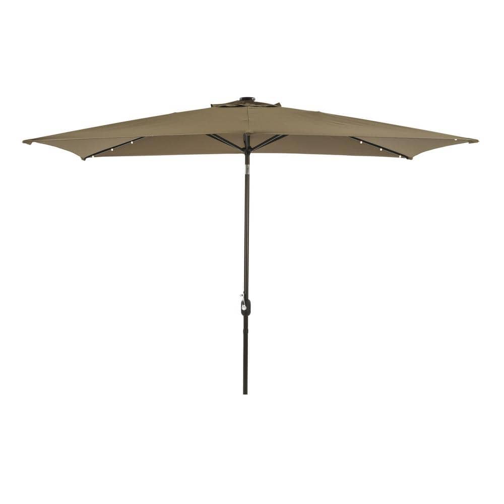 10 ft.x 6.5 ft. Rectangle Solution-Dyed Fabric Aluminum Market Patio Umbrel
