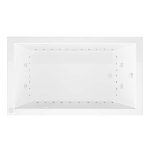 Sapphire 60 in L x 32 in W Rectangular Drop-in Whirlpool and Air Bathtub in White