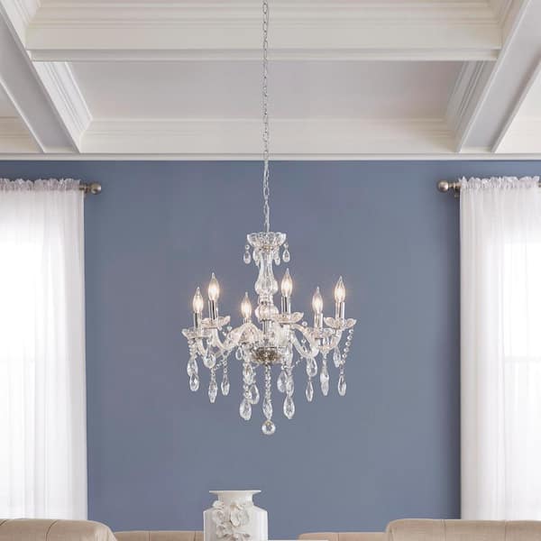 Home Decorators Collection Canterbury Park 6-Light Chrome Crystal Chandelier
