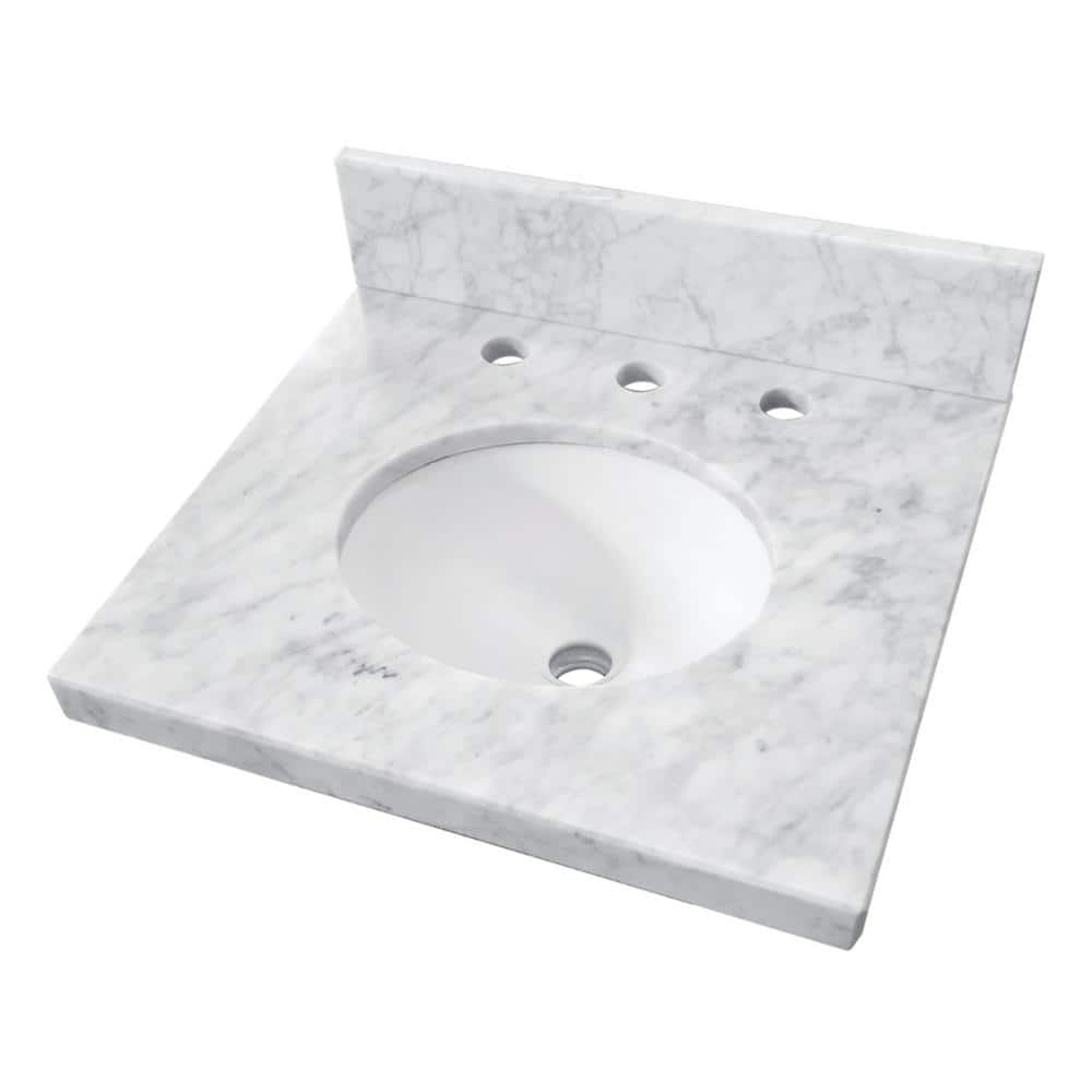 Fredrickson 19 in. W x 17 in. D Marble Carrara White Rectangular Single Sink Vanity Top in White price history on PriceWatchPro