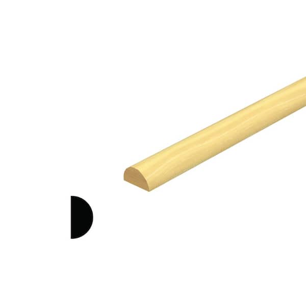 3/8 in. D x 11/16 in. W. x 96 in. L Pine Wood Half Round Drip Cap Molding Pack 10-Pack