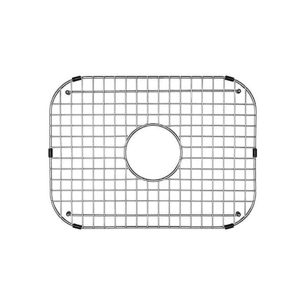 18.12 in. L x 13.38 in. W Stainless Steel Sink Grid Center Drain Corner Radius 3.5 in Silver Durable Design