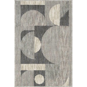 Beckett Light Gray Doormat 2 ft. x 3 ft. Modern Geometric Area Rug