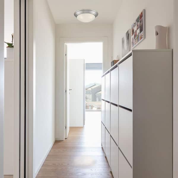 Tap 16.75 in. Transitional Brushed Nickel Medium-Base (E26) Bulb Flush Mount for Kitchens