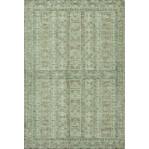 Mayfield Premium Machine Washable Abstract AMF2173 Sage 10 ft. x 14 ft. Area Rug