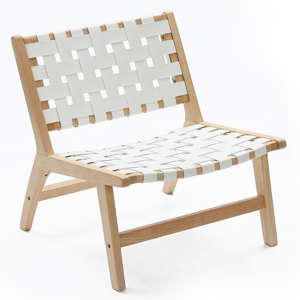 LuxenHome White Wood Outdoor Lounge Chair in White WHOF1776 - The Home ...