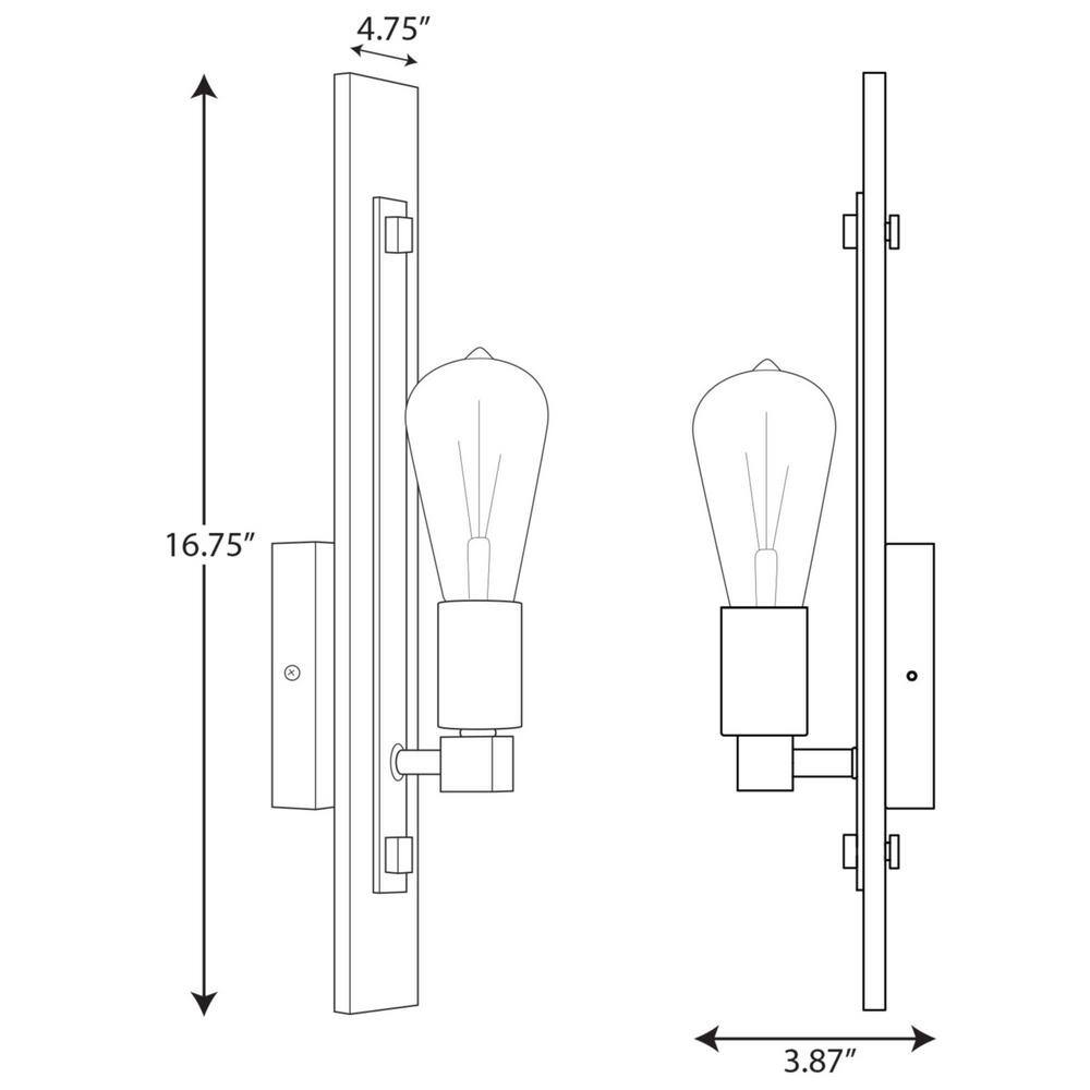 Hemsworth Rustic Nickel 16.75" Dimmable Direct Wired Sconce