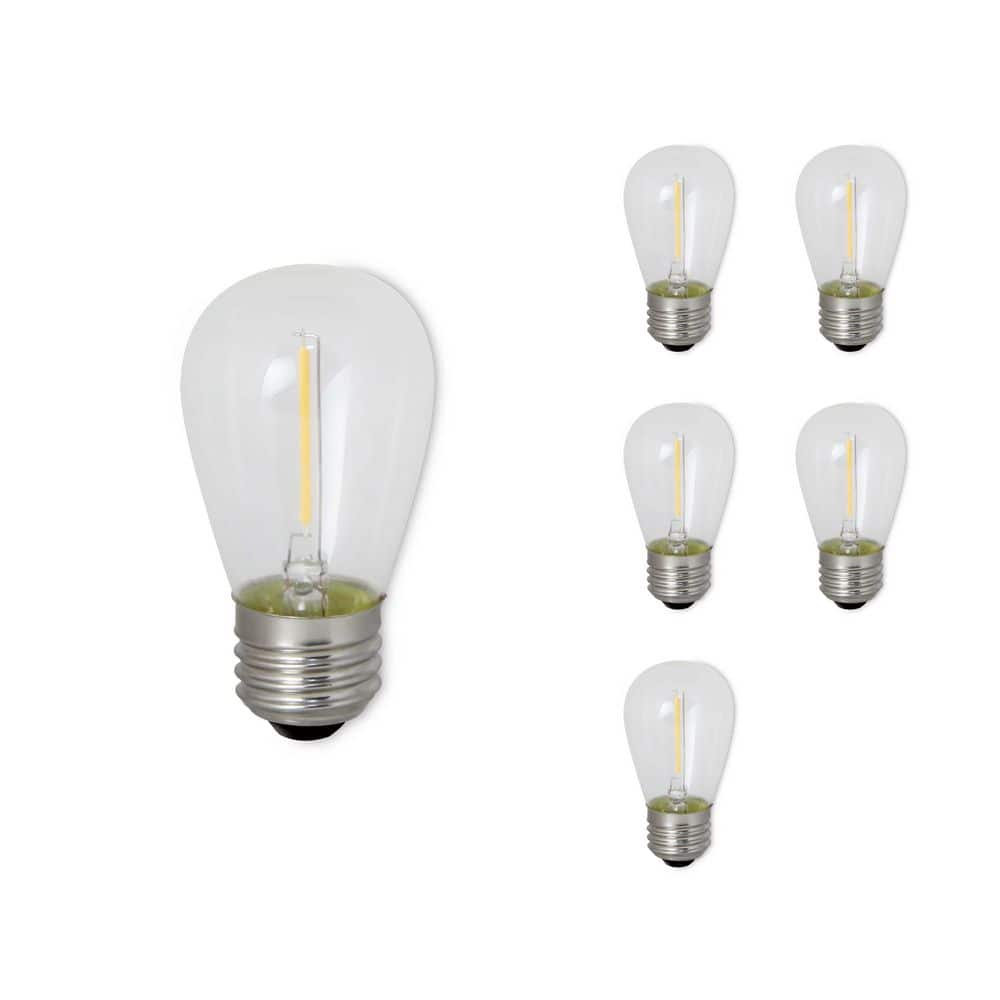 Bulbrite 11-Watt Equivalent Warm White Light S14 (E26) Medium Screw Base Clear LED Filament Light Bulb (6-Pack) -  862154