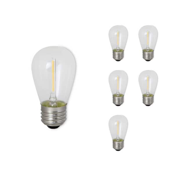 Bulbrite 11-Watt Equivalent Warm White Light S14 (E26) Medium Screw Base Clear LED Filament Light Bulb (6-Pack)