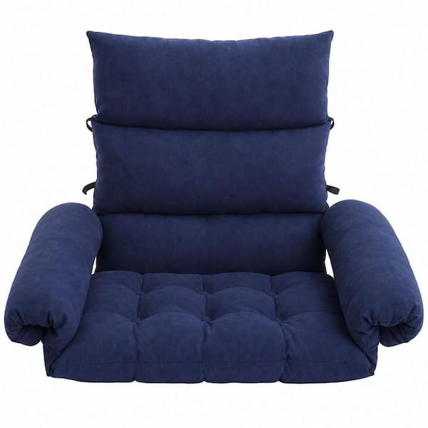 Standard Wheelchair Cushion with Pressure Relief, Coccyx Support, Non-Slip Base and Armrest Covers (Navy)