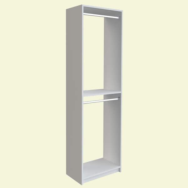 SimplyNeu 14 in. D x 25.375 in. W x 84 in. H White Double Hanging