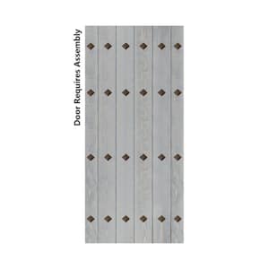 Mid-Century New Style 36 in. x 84 in. French Gray DIY Solid Wood Sliding Barn Door Slab