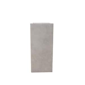 24 in. H Square Weathered Concrete/Fiberglass Indoor Outdoor Modern Tall Seamless Planter