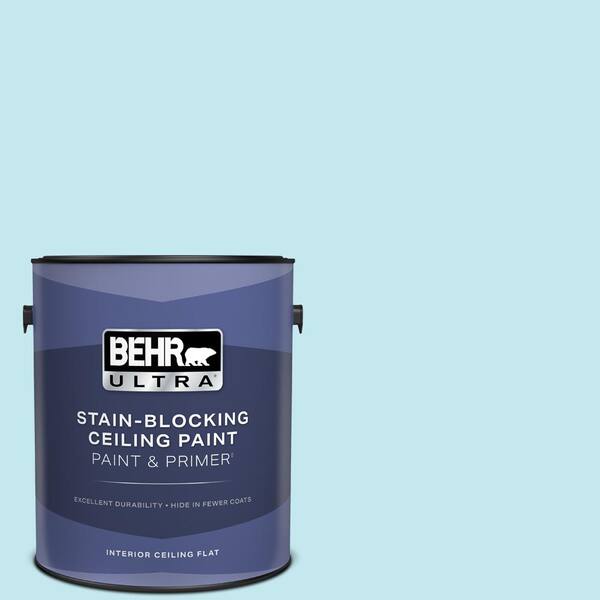 1 gal. #P480-1 Niagara Mist Ceiling Flat Interior Paint and Primer