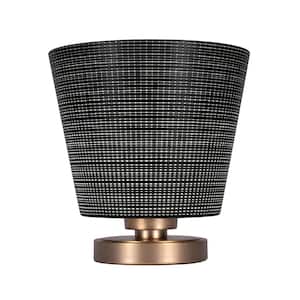 Quincy 10 in. New Age Brass Accent Lamp with Multicolored Glass Shade