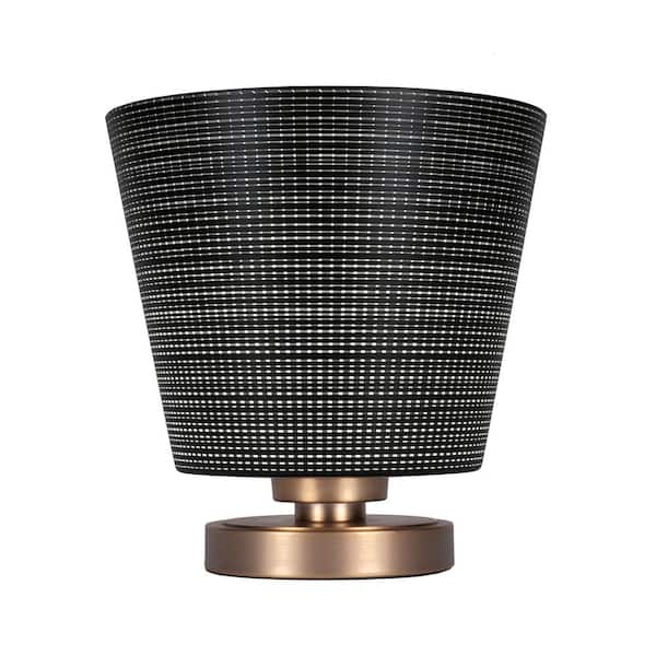 Unbranded Quincy 10 in. New Age Brass Accent Lamp with Multicolored Glass Shade