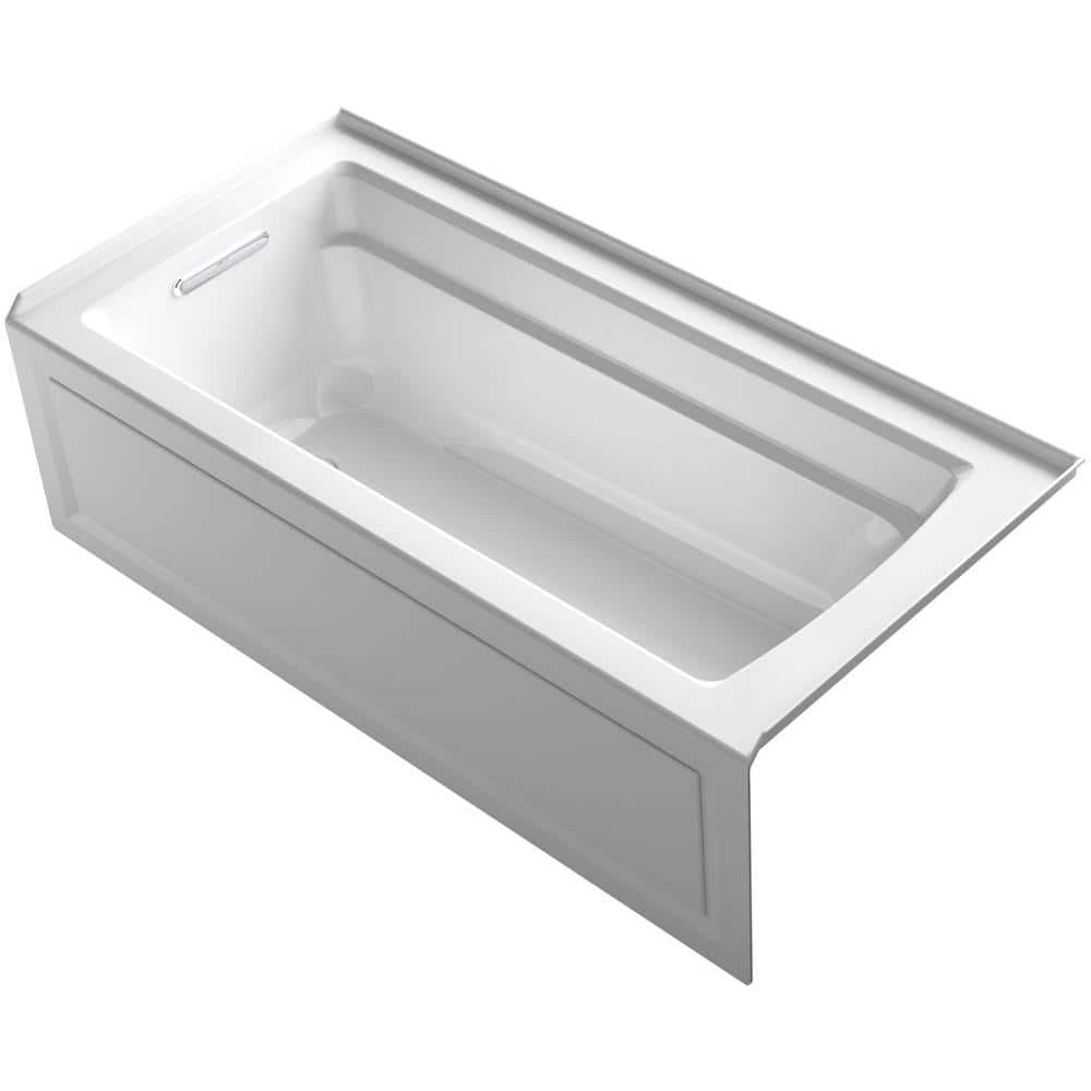 KOHLER Archer 66 in. x 32 in. Soaking Bathtub with Left-Hand Drain in ...