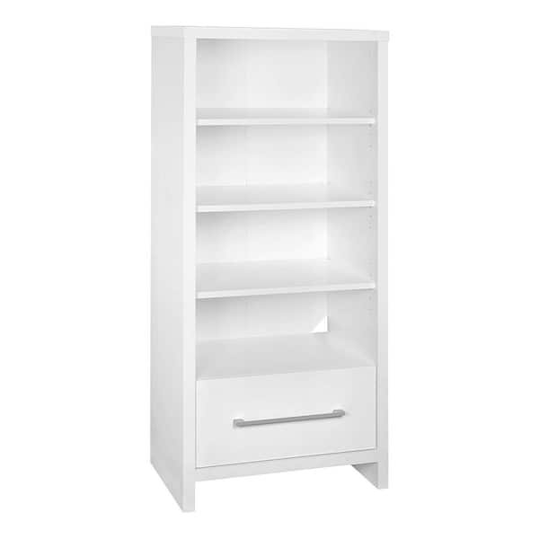 ClosetMaid Closet Maid 13.5 x 21.5 x 50 White Decorative Media Storage Tower Wood Bookcase with 3 Shelves and Drawer