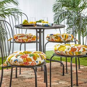 Esprit Floral 15 in. Round Outdoor Seat Cushion (4-Pack)