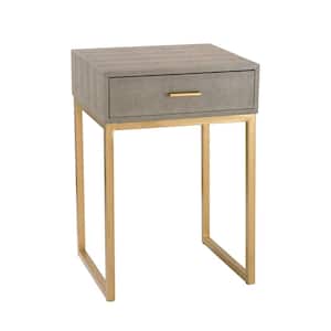 Leawood 14 in. Gray Square Wood Accent Table