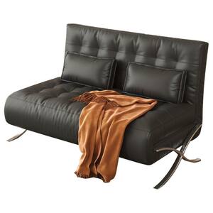 43.3 in. W Black Technological Leather Sleeper Size 43.3 in. Sofa Bed