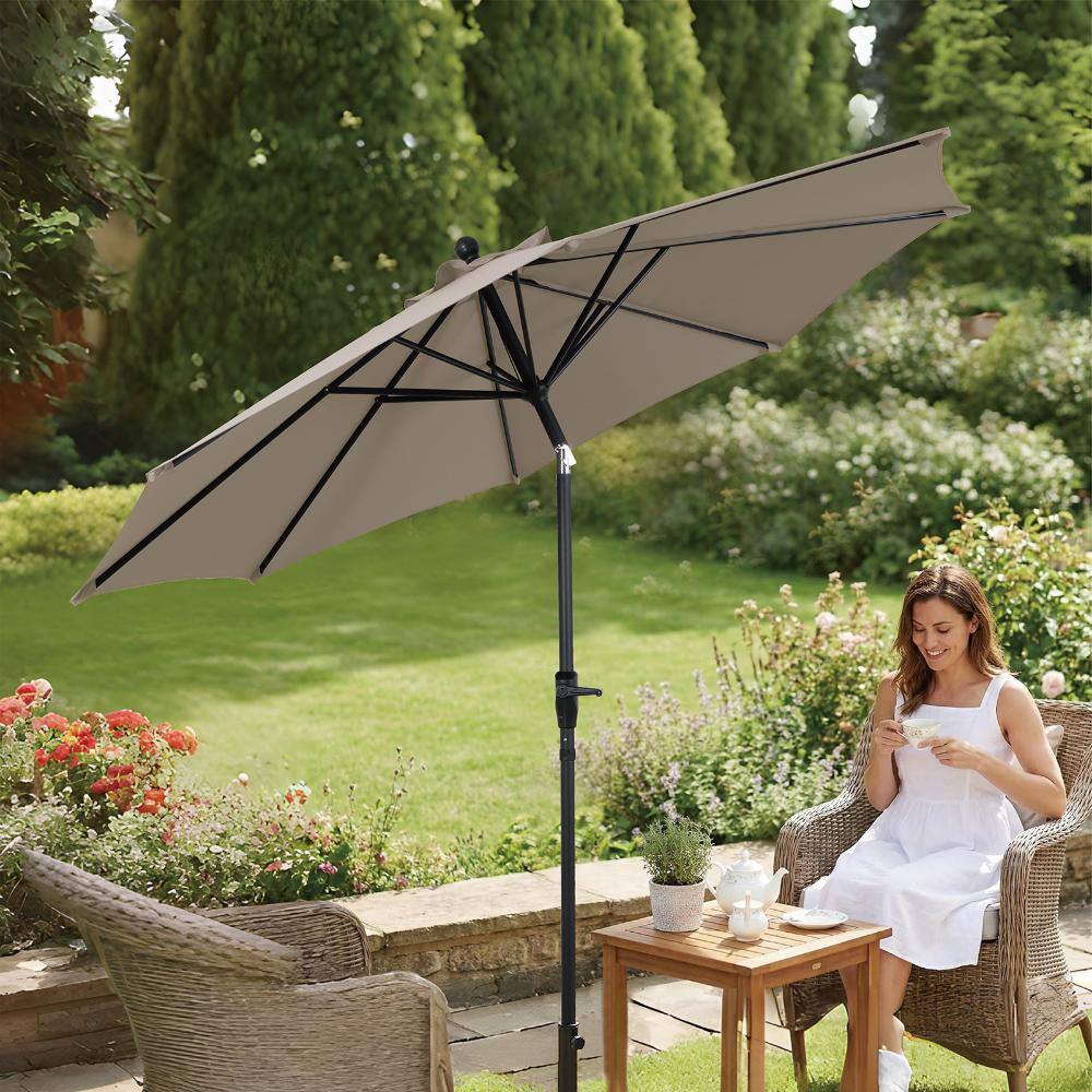 9 ft. Aluminum Cantilever Residential Solar Tilt Half Patio Umbrella price history on PriceWatchPro