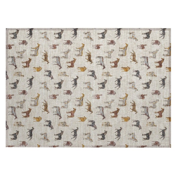 Chantille Machine Washable Indoor/Outdoor Abstract ACN2521 Beige 2 ft. x 3 ft. Accent Rug