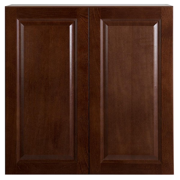 Hampton Bay Benton Assembled 30x30x12 in. Wall Cabinet in Amber
