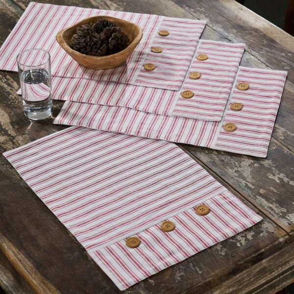 Timeless Ticking Red Placemat Set of 4 18Lx12W