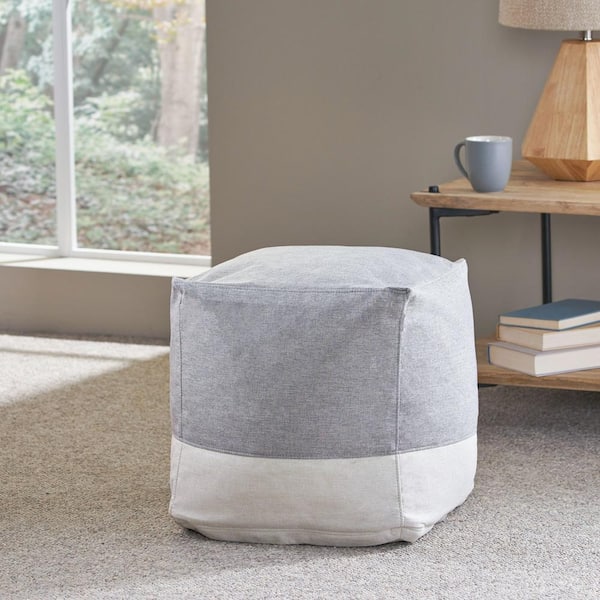 Cotton canvas deals poufs