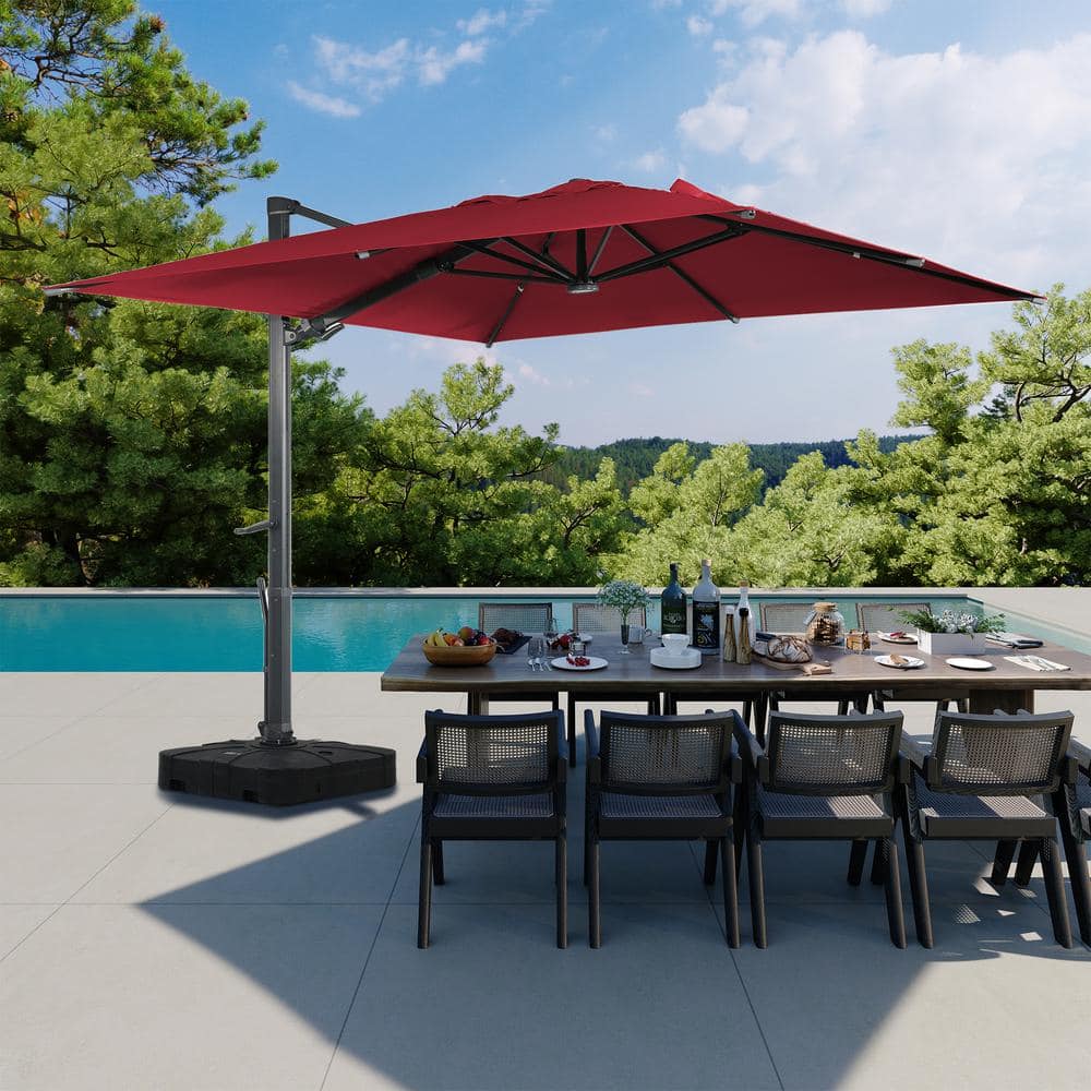 Boyel Living 10 ft 360° Rotation Square Cantilever Patio Umbrella with ...