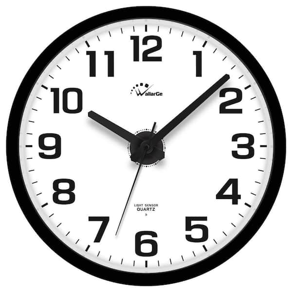 12 in. Night Light Silent Wall Clock, Easy to Read Large Digital