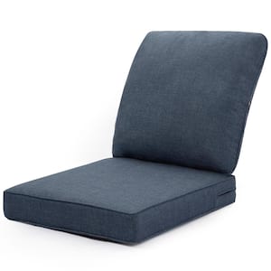 24 x 24 Outdoor Water Resistant Polyester Residential Use Lounge Chair Deep Blue Seat/Back Cushion