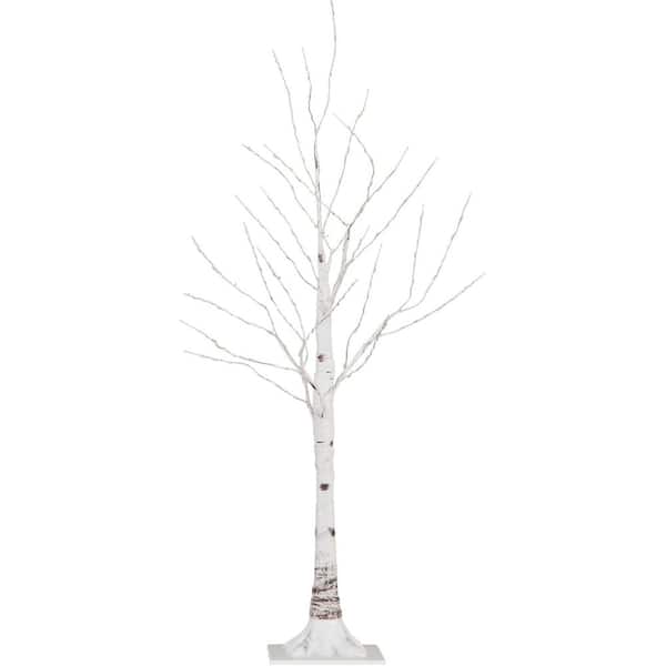 3 ft. Pre-Lit Artificial White Birch Tree with 120 Warm White LED Lights