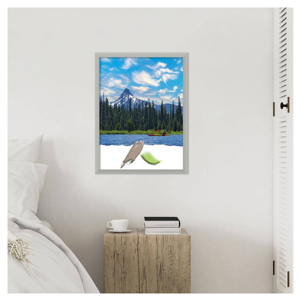 Silver Leaf Distressed Wood Rectangular Picture Frame