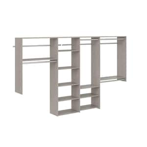 Dual Tower 96 in. W - 120 in. W Basic Rustic Grey Wood Closet System