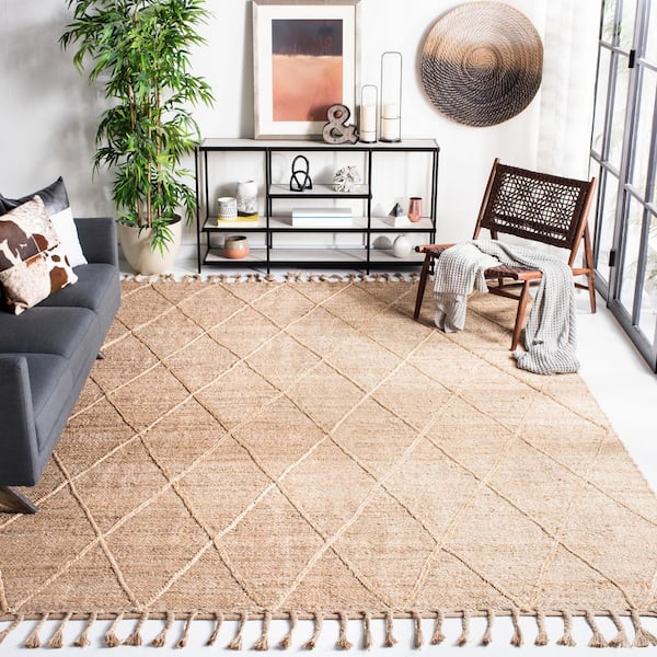 Natural Fiber 10 ft. x 14 ft. Natural Geometric Area Rug