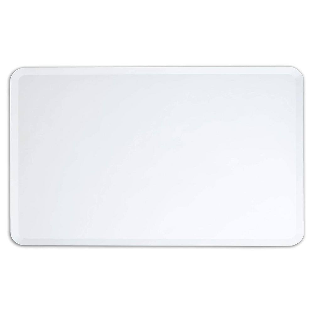 52 in. W x 32 in. H Rounded Rectangular Frameless Wall Bathroom Vanity Mirr