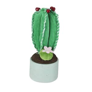 7 in. Artificial Plush Cactus in Gray Pot Table Top Decoration