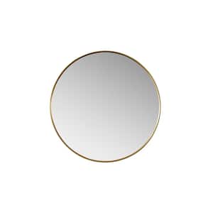 Cascante 35.4 in. W x 35.4 in. H Metal Framed Round Bathroom Vanity Mirror in Gold