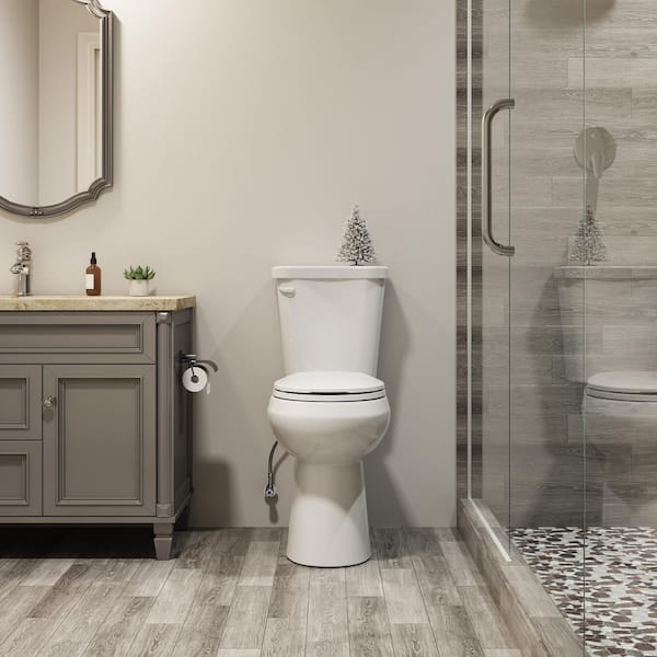 1.28 GPF Single Flush Round 21 in. Raised Toilet Map Flush 1000g, Soft-Close Seat Included 2-Piece