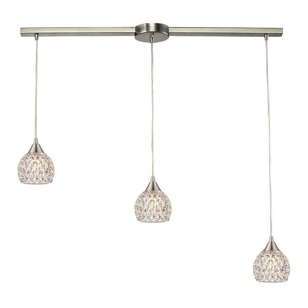 Titan Lighting Norgate Collection 3-Light Satin Nickel Mini Pendant