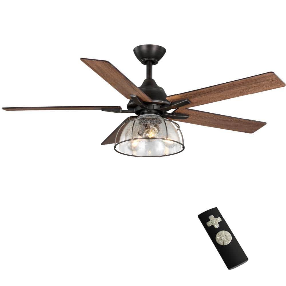 LED Indoor Iron Ceiling Fan Light Kit 52 in 3-Speed Reversible Control 