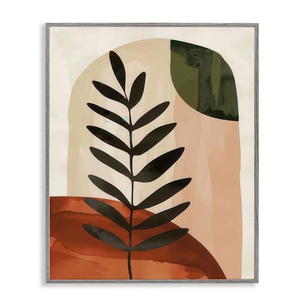 Stupell Industries Fern Strand Neutrals by LSR Design Studio Gray Framed Nature Giclee Art Print 20 in. x 16 in.