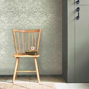William Morris At Home Strawberry Thief Fibrous Sage Wallpaper