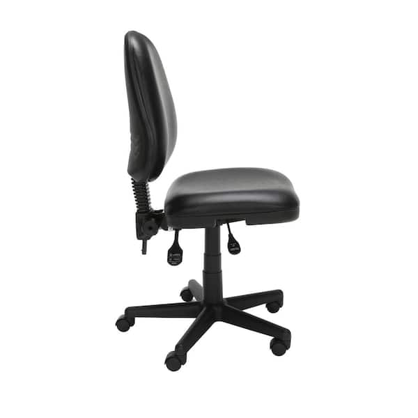 OFM Straton Series Mid Back Black Armless Vinyl Swivel Task Chair