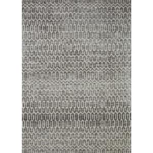 Neda Ivory/Charcoal 3 ft. 6 in. x 5 ft. 6 in. Modern Ultra Soft Area Rug